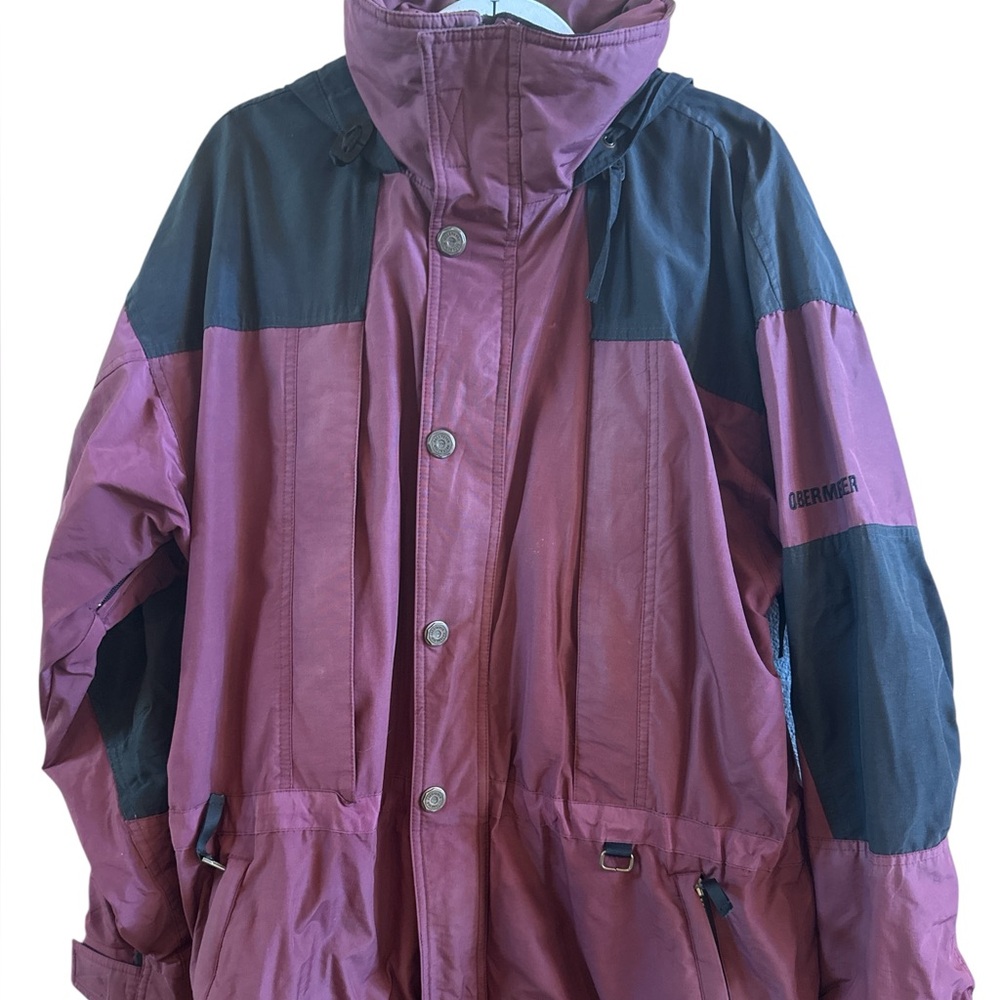 Obermeyer Men’s Size Medium Ski Performance Maroon Black Ski Jacket